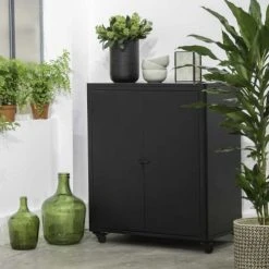 Decoclico Factory Buffet En Métal 2 Portes Noir -Boutique Maisons du Monde buffet en metal 2 portes noir 3