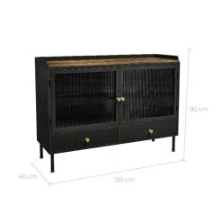 Rendez Vous Déco Buffet En Métal Gris Métallisé 2 Portes Et 2 Tiroirs -Boutique Maisons du Monde buffet en metal gris metallise 2 portes et 2 tiroirs 2