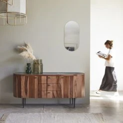 Tikamoon Buffet En Palissandre Massif Et Marbre 175 Cm