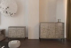 Alternative view of RNT By Really Nice Things Buffet En Pin Massif 2 Portes 2 Tiroirs Imprimé Bucolique Gris