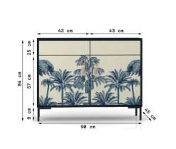 RNT By Really Nice Things Buffet En Pin Massif 2 Portes Et 2 Tiroirs Imprimé Tropical -Boutique Maisons du Monde buffet en pin massif 2 portes et 2 tiroirs imprime tropical 2
