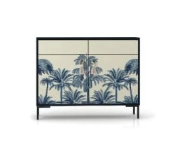 RNT By Really Nice Things Buffet En Pin Massif 2 Portes Et 2 Tiroirs Imprimé Tropical -Boutique Maisons du Monde buffet en pin massif 2 portes et 2 tiroirs imprime tropical lea