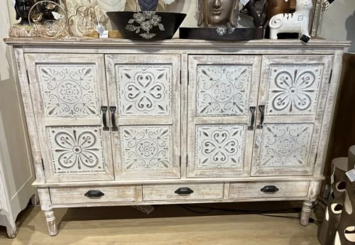 Mathi Design Buffet En Sapin Blanchi L 150 2 Mathi Design Buffet En Sapin Blanchi L 150 – Image 2