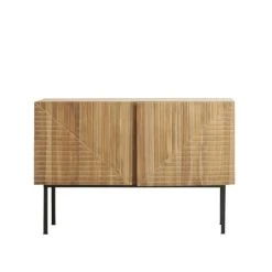 BOIS DESSUS BOIS DESSOUS Buffet En Teck Massif Et Métal 120 Cm