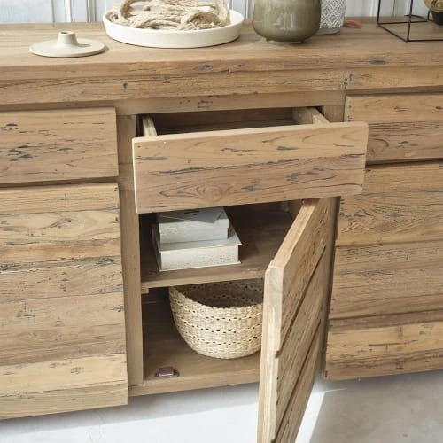 BOIS DESSUS BOIS DESSOUS Buffet En Teck Recyclé Massif 160 Cm 3 BOIS DESSUS BOIS DESSOUS Buffet En Teck Recyclé Massif 160 Cm – Image 3