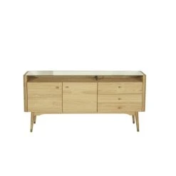 Robin Des Bois Buffet Enfilade 2 Portes 2 Tiroirs En Chêne Beige