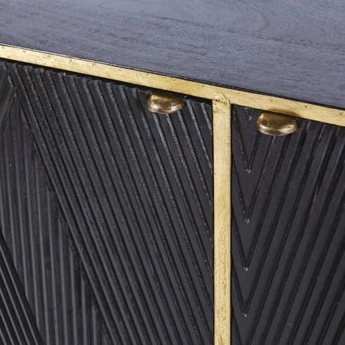 Maisons Du Monde Buffet Enfilade 2 Portes 3 Tiroirs En Manguier Massif Noir 5 Maisons Du Monde Buffet Enfilade 2 Portes 3 Tiroirs En Manguier Massif Noir – Image 5
