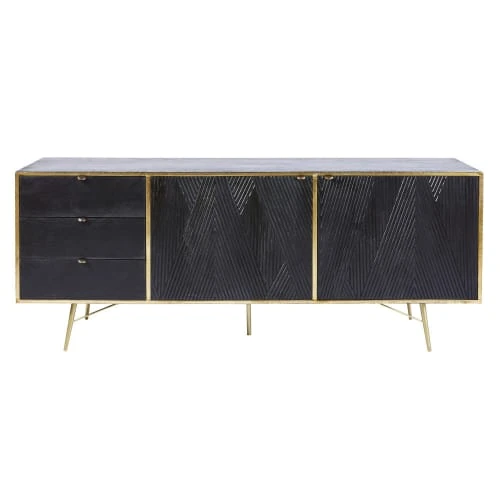 Maisons Du Monde Buffet Enfilade 2 Portes 3 Tiroirs En Manguier Massif Noir 1 Maisons Du Monde Buffet Enfilade 2 Portes 3 Tiroirs En Manguier Massif Noir
