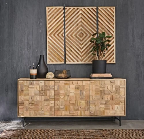 Maisons Du Monde Buffet Enfilade 3 Portes Sculptées 3 Maisons Du Monde Buffet Enfilade 3 Portes Sculptées – Image 3