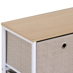 Mobili Rebecca Buffet Enfilade à 5 Tiroirs En Metal Et Tissu Blanc Et Beige 9 Mobili Rebecca Buffet Enfilade à 5 Tiroirs En Metal Et Tissu Blanc Et Beige -Boutique Maisons du Monde buffet enfilade a 5 tiroirs en metal et tissu blanc et beige 3