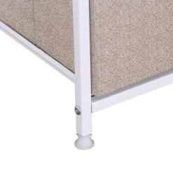 Mobili Rebecca Buffet Enfilade à 5 Tiroirs En Metal Et Tissu Blanc Et Beige 11 Mobili Rebecca Buffet Enfilade à 5 Tiroirs En Metal Et Tissu Blanc Et Beige -Boutique Maisons du Monde buffet enfilade a 5 tiroirs en metal et tissu blanc et beige 5
