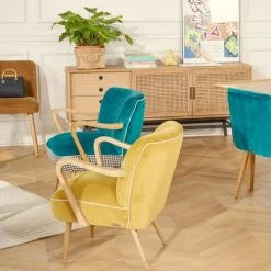 Robin Des Bois Buffet Enfilade Chêne Et Cannage Chêne Clair, Pieds Noir Mat -Boutique Maisons du Monde buffet enfilade chene et cannage chene clair pieds noir mat 5