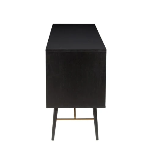 Zago Buffet Enfilade Chêne Plaqué Noir 2 Portes, 2 Tiroirs, 1 Niche 4 Zago Buffet Enfilade Chêne Plaqué Noir 2 Portes, 2 Tiroirs, 1 Niche – Image 4