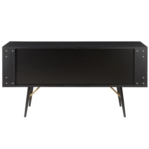 Zago Buffet Enfilade Chêne Plaqué Noir 2 Portes, 2 Tiroirs, 1 Niche 5 Zago Buffet Enfilade Chêne Plaqué Noir 2 Portes, 2 Tiroirs, 1 Niche – Image 5