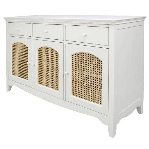 Maisons Du Monde Buffet Enfilade En Cannage 3 Portes Et 3 Tiroirs Blanc Cassé 2 Maisons Du Monde Buffet Enfilade En Cannage 3 Portes Et 3 Tiroirs Blanc Cassé – Image 2
