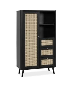 CALICOSY Buffet Haut 1 Porte, 3 Tiroirs Et 2 Compartiments - H141 Cm - Noir 10 CALICOSY Buffet Haut 1 Porte, 3 Tiroirs Et 2 Compartiments - H141 Cm - Noir -Boutique Maisons du Monde buffet haut 1 porte 3 tiroirs et 2 compartiments h141 cm noir 4