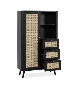 CALICOSY Buffet Haut 1 Porte, 3 Tiroirs Et 2 Compartiments - H141 Cm - Noir 11 CALICOSY Buffet Haut 1 Porte, 3 Tiroirs Et 2 Compartiments - H141 Cm - Noir -Boutique Maisons du Monde buffet haut 1 porte 3 tiroirs et 2 compartiments h141 cm noir 5