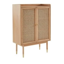 Drawer Buffet Haut 2 Portes En Bois Et Cannage L90cm Bois Clair -Boutique Maisons du Monde buffet haut 2 portes en bois et cannage l90cm bois clair 2