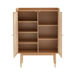 Drawer Buffet Haut 2 Portes En Bois Et Cannage L90cm Bois Clair -Boutique Maisons du Monde buffet haut 2 portes en bois et cannage l90cm bois clair 3