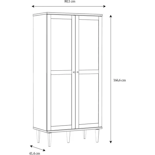 HOMIFAB Buffet Haut 2 Portes En Cannage Et Effet Chêne 80 Cm 6 HOMIFAB Buffet Haut 2 Portes En Cannage Et Effet Chêne 80 Cm – Image 6
