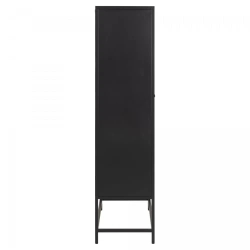 Meubles & Design Buffet Haut 2 Portes En Métal Style Contemporain Noir 4 Meubles & Design Buffet Haut 2 Portes En Métal Style Contemporain Noir – Image 4