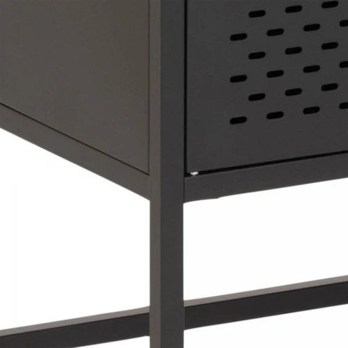 Meubles & Design Buffet Haut 2 Portes En Métal Style Contemporain Noir 5 Meubles & Design Buffet Haut 2 Portes En Métal Style Contemporain Noir – Image 5