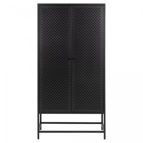 Meubles & Design Buffet Haut 2 Portes En Métal Style Contemporain Noir 1 Meubles & Design Buffet Haut 2 Portes En Métal Style Contemporain Noir