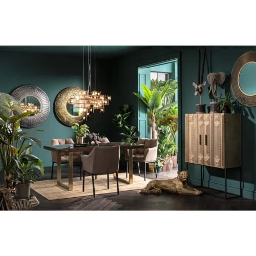 Kare Design Buffet Haut 2 Portes Sculpté Doré 2 Kare Design Buffet Haut 2 Portes Sculpté Doré – Image 2