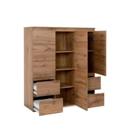 CALICOSY Buffet Haut 3 Portes, 4 Tiroirs Et 5 étagères - L116 Cm - Marron 9 CALICOSY Buffet Haut 3 Portes, 4 Tiroirs Et 5 étagères - L116 Cm - Marron -Boutique Maisons du Monde buffet haut 3 portes 4 tiroirs et 5 etageres l116 cm marron 3