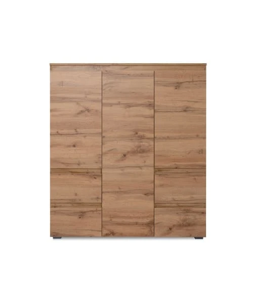 CALICOSY Buffet Haut 3 Portes, 4 Tiroirs Et 5 étagères - L116 Cm - Marron 1 CALICOSY Buffet Haut 3 Portes, 4 Tiroirs Et 5 étagères - L116 Cm - Marron