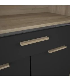 CALICOSY Buffet Haut 4 Portes 1 Tiroir Décor Bois Et Gris - L83 X H176 Cm -Boutique Maisons du Monde buffet haut 4 portes 1 tiroir decor bois et gris l83 x h176 cm 4