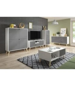 Alternative view of CALICOSY Buffet Haut 4 Portes 2 Tiroirs L57 Cm - Gris