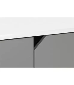 CALICOSY Buffet Haut 4 Portes 2 Tiroirs L57 Cm - Gris -Boutique Maisons du Monde buffet haut 4 portes 2 tiroirs l57 cm gris 3