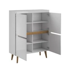 Alternative view of Petits Meubles Buffet Haut 4 Portes Blanc Et Naturel