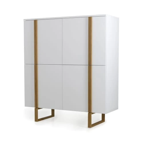 Tenzo Buffet Haut 8 Compartiments De Rangement Blanc 3 Tenzo Buffet Haut 8 Compartiments De Rangement Blanc – Image 3