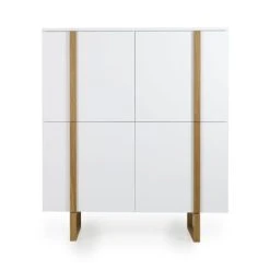 Tenzo Buffet Haut 8 Compartiments De Rangement Blanc