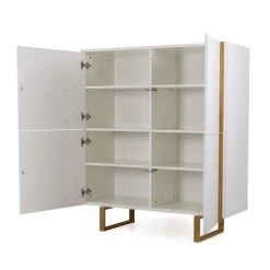 Tenzo Buffet Haut 8 Compartiments De Rangement Blanc 9 Tenzo Buffet Haut 8 Compartiments De Rangement Blanc -Boutique Maisons du Monde buffet haut 8 compartiments de rangement blanc 3