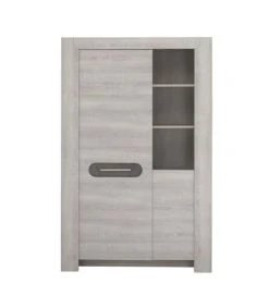 CALICOSY Buffet Haut Avec 2 Portes Et 3 Niches - Gris