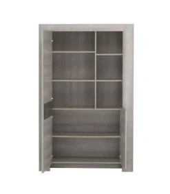 CALICOSY Buffet Haut Avec 2 Portes Et 3 Niches - Gris 9 CALICOSY Buffet Haut Avec 2 Portes Et 3 Niches - Gris -Boutique Maisons du Monde buffet haut avec 2 portes et 3 niches gris 3