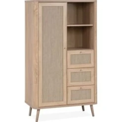HOMIFAB Buffet Haut Cannage Et Effet Bois Naturel 81 Cm 11 HOMIFAB Buffet Haut Cannage Et Effet Bois Naturel 81 Cm -Boutique Maisons du Monde buffet haut cannage et effet bois naturel 81 cm padang