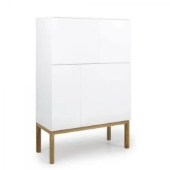 Meubles & Design Buffet Haut Design Scandinave Blanc