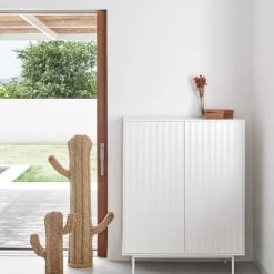 Alternative view of TEULAT Buffet Haut En Bois 2 Portes 2 Tiroirs Blanc