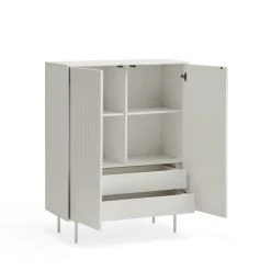 TEULAT Buffet Haut En Bois 2 Portes 2 Tiroirs Blanc -Boutique Maisons du Monde buffet haut en bois 2 portes 2 tiroirs blanc 4