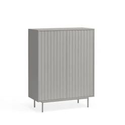 TEULAT Buffet Haut En Bois 2 Portes 2 Tiroirs Gris Clair -Boutique Maisons du Monde buffet haut en bois 2 portes 2 tiroirs gris clair 2