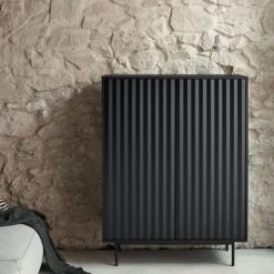 Alternative view of TEULAT Buffet Haut En Bois 2 Portes 2 Tiroirs Noir