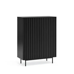 TEULAT Buffet Haut En Bois 2 Portes 2 Tiroirs Noir -Boutique Maisons du Monde buffet haut en bois 2 portes 2 tiroirs noir 3