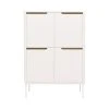 Tenzo Buffet Haut En Bois 4 Portes H128cm Blanc