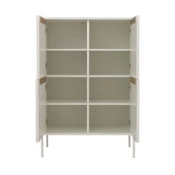 Tenzo Buffet Haut En Bois 4 Portes H128cm Blanc -Boutique Maisons du Monde buffet haut en bois 4 portes h128cm blanc 2
