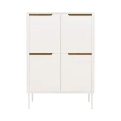 Tenzo Buffet Haut En Bois 4 Portes H128cm Blanc -Boutique Maisons du Monde buffet haut en bois 4 portes h128cm blanc switch