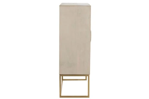 HELLIN Buffet Haut En Manguier Beige/or 4 HELLIN Buffet Haut En Manguier Beige/or – Image 4